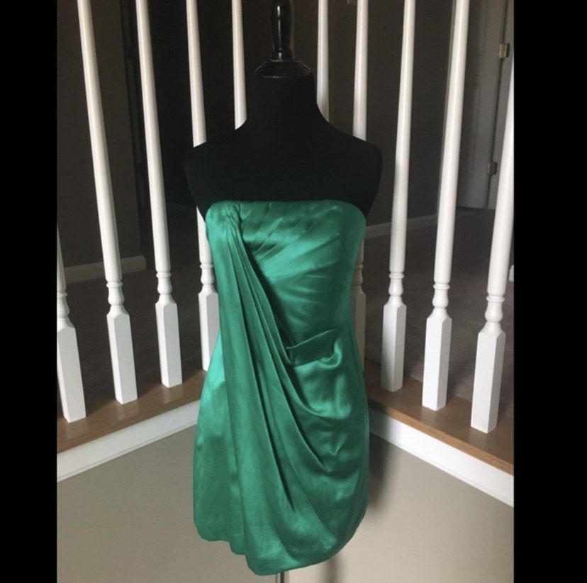 BCBG Size 2 Prom Strapless Green Cocktail Dress on Queenly