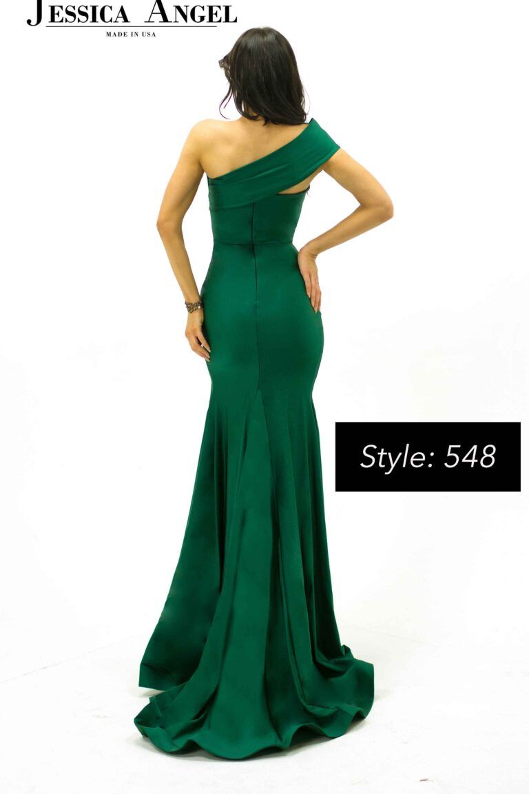 Style 548 Jessica Angel Size 4 One Shoulder Blue Side Slit Dress on Queenly