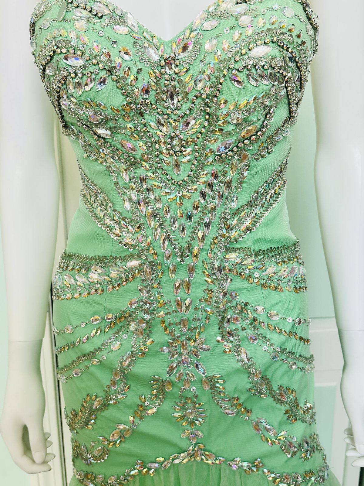 Rachel Allan Size 4 Prom Strapless Green Mermaid Dress on Queenly