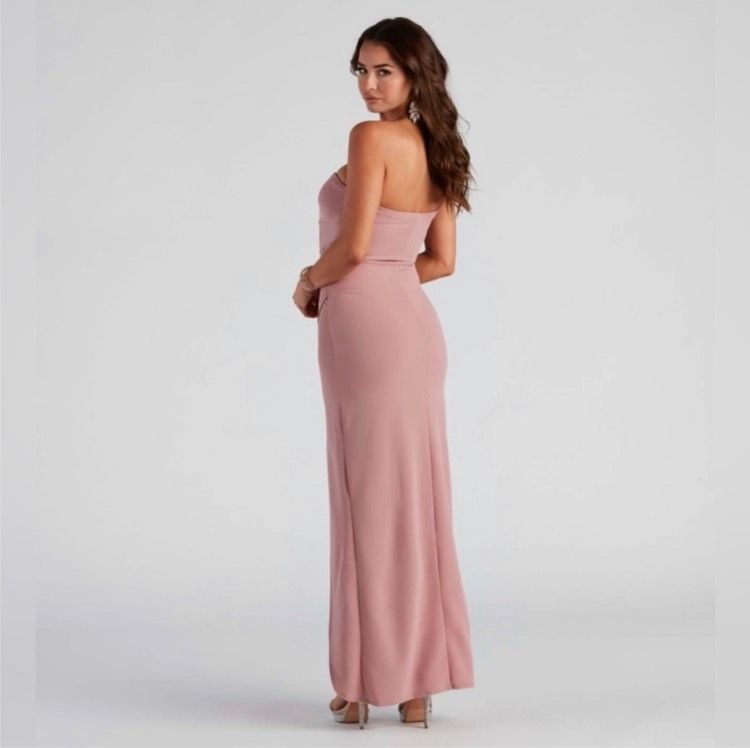 Windsor Size XS One Shoulder Pink Side Slit Dress on Queenly