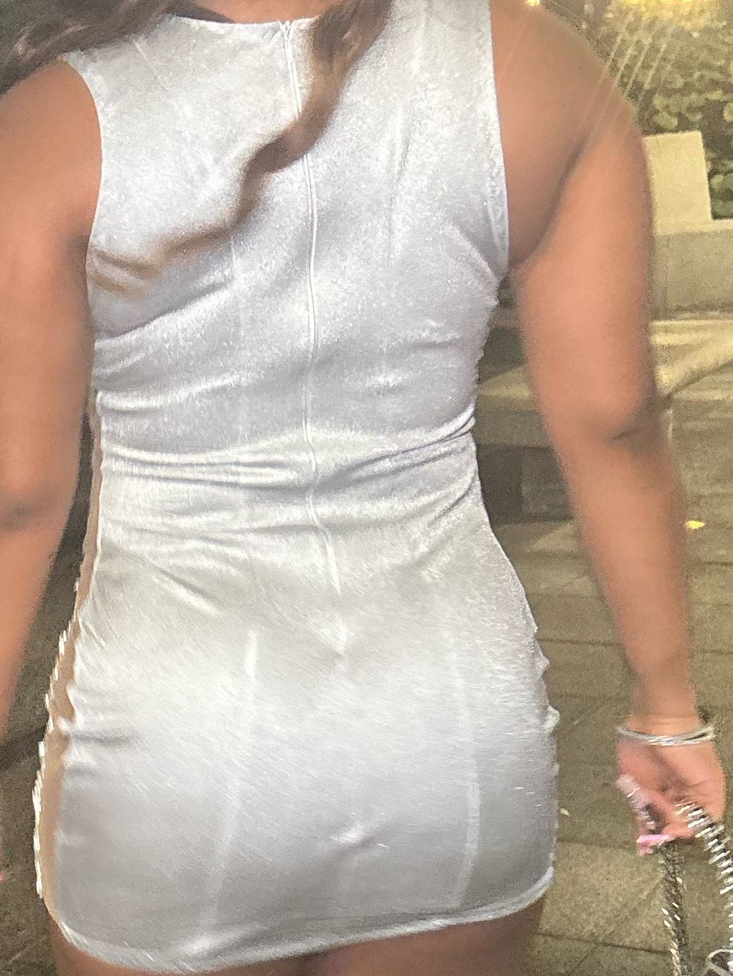 Size L Homecoming Silver Cocktail Dress on Queenly