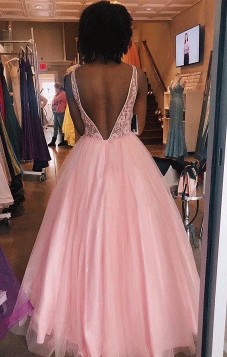 Style 1811P5824 Terani Couture Size 0 Prom Lace Pink Ball Gown on Queenly