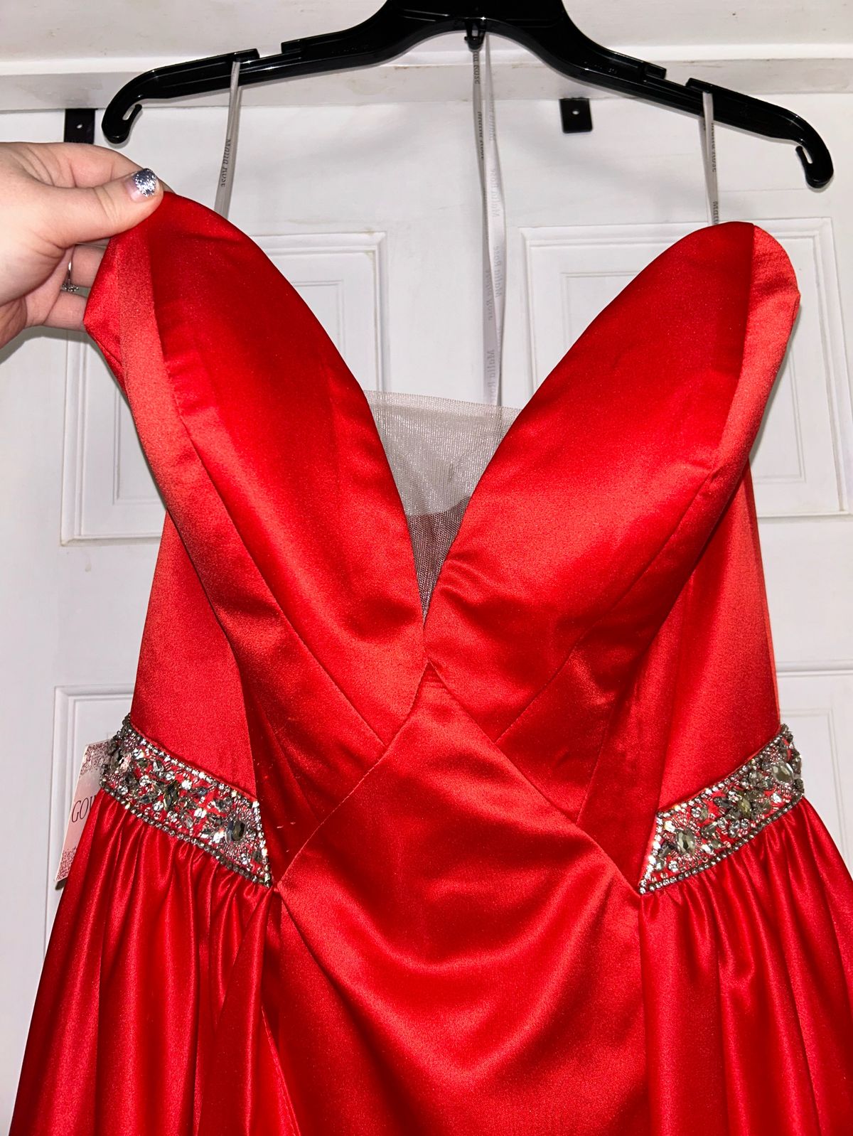Style 1059 Malia Rose Size XL Prom Strapless Red A-line Dress on Queenly