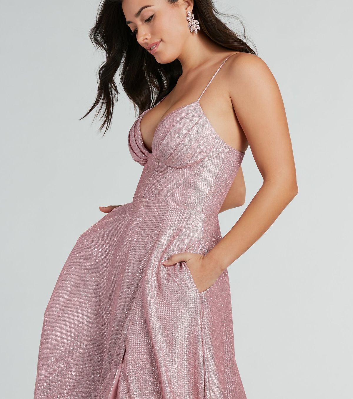 Style 05002-7990 Windsor Size XS Prom Pink Side Slit Dress on Queenly