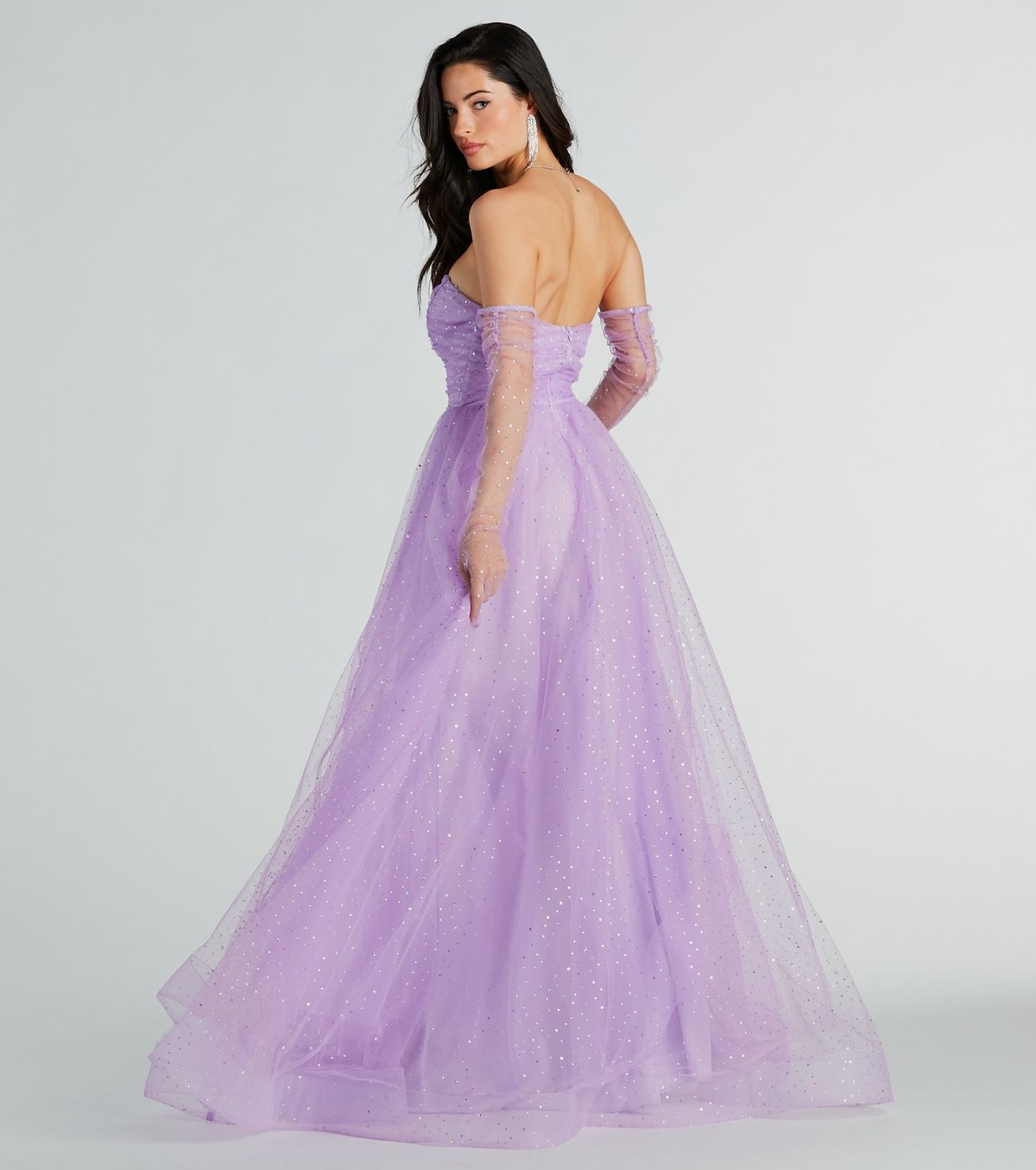Style 05004-0206 Windsor Size M Prom Strapless Sheer Purple Floor Length Maxi on Queenly