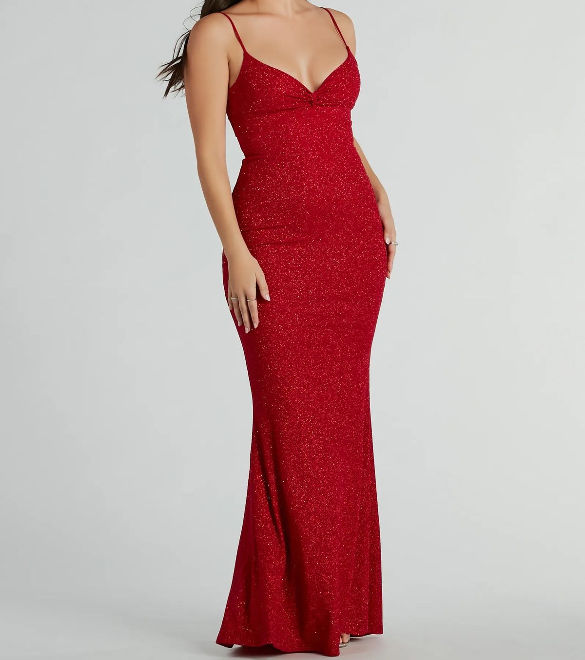 Style 05002-8433 Windsor Size XS Bridesmaid Red Mermaid Dress on Queenly