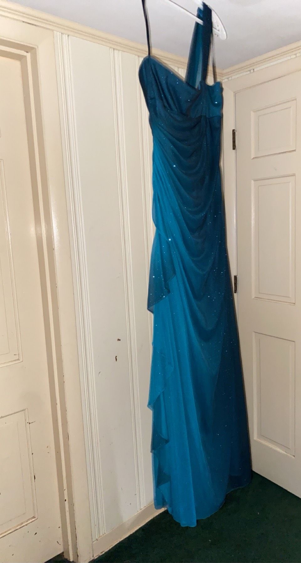 Blondie Nites Size 12 Prom One Shoulder Blue A-line Dress on Queenly