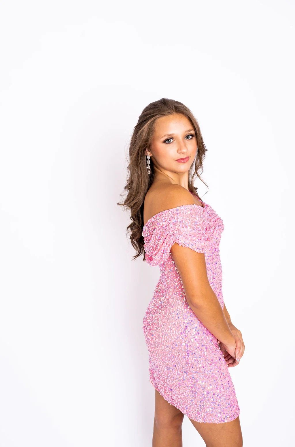 Style 712 Aleta Size 6 Homecoming One Shoulder Light Pink Cocktail Dress on Queenly