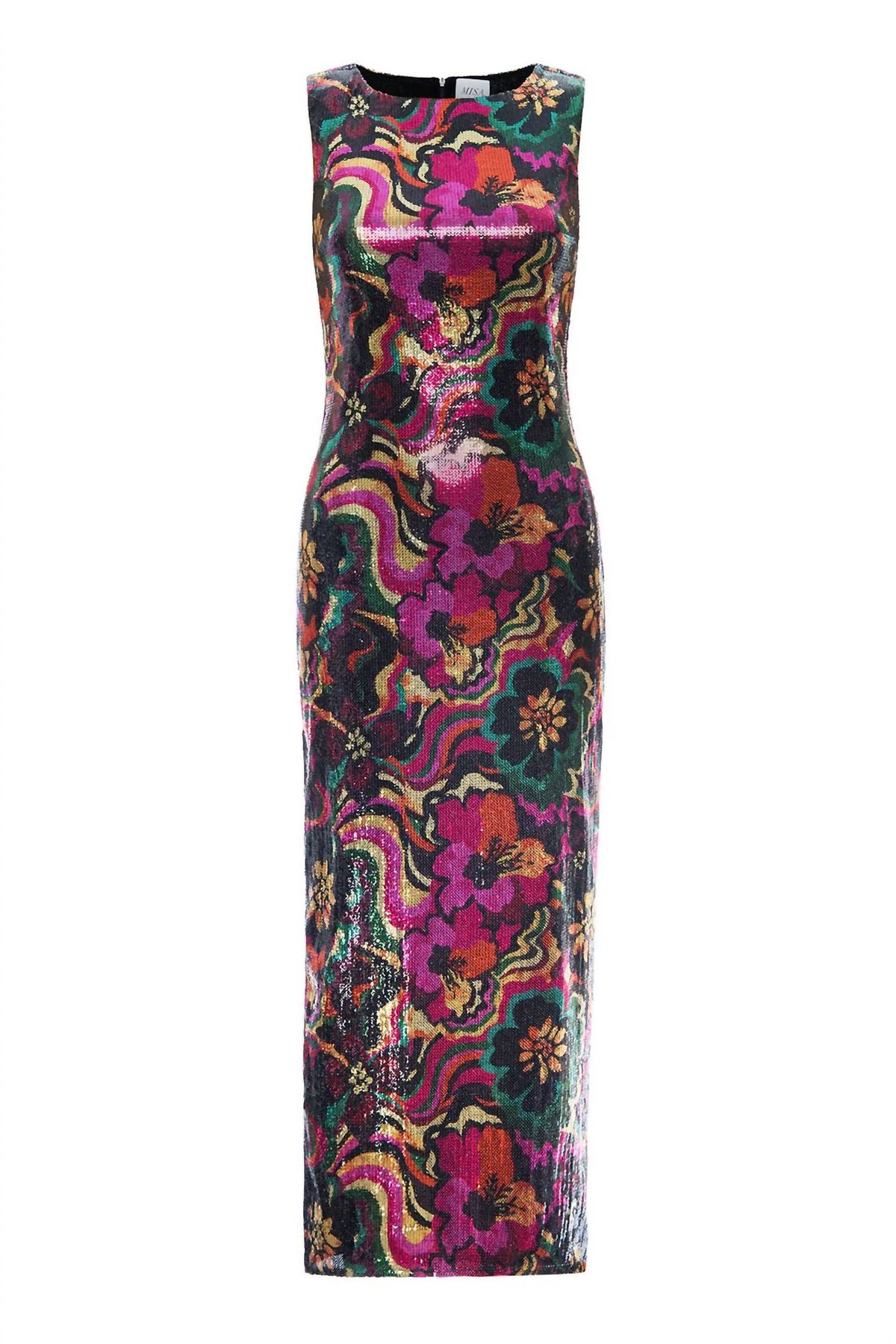 Style 1-1057528575-2696 Misa Los Angeles Size L High Neck Floral Pink Cocktail Dress on Queenly