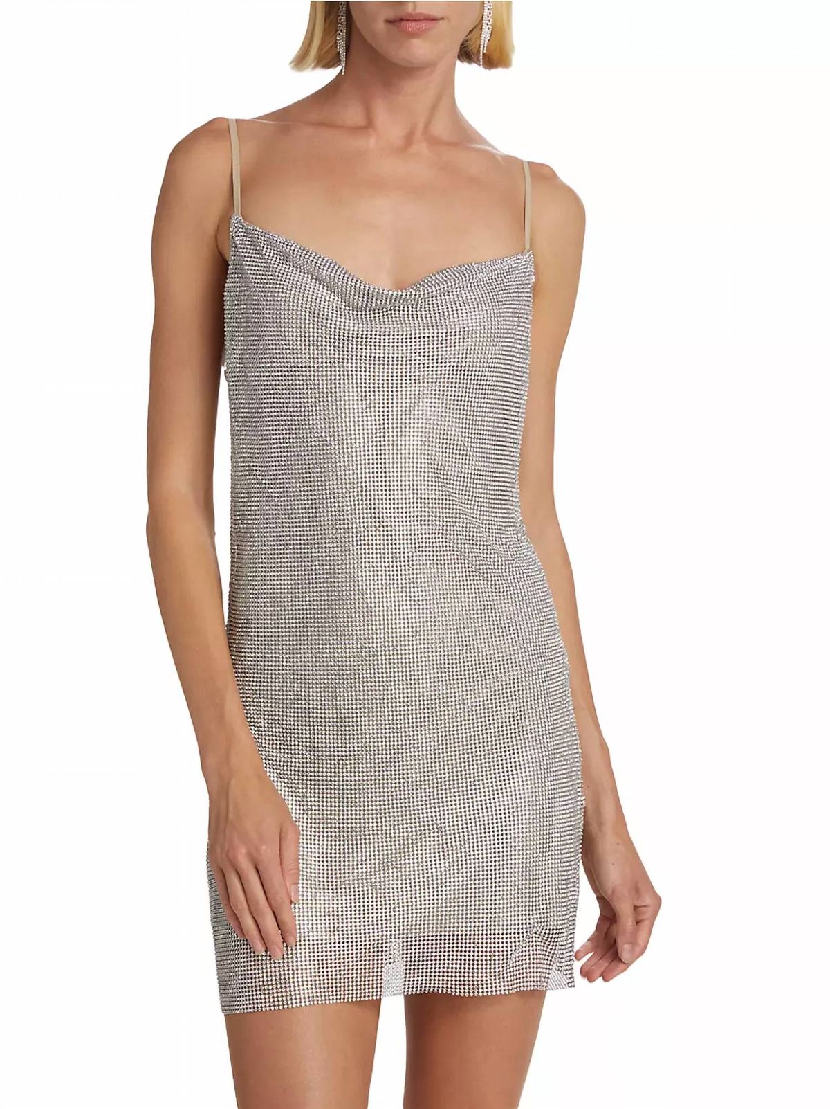 Style 1-1283598129-1901 L'Agence Size 6 Sequined Silver Cocktail Dress on Queenly