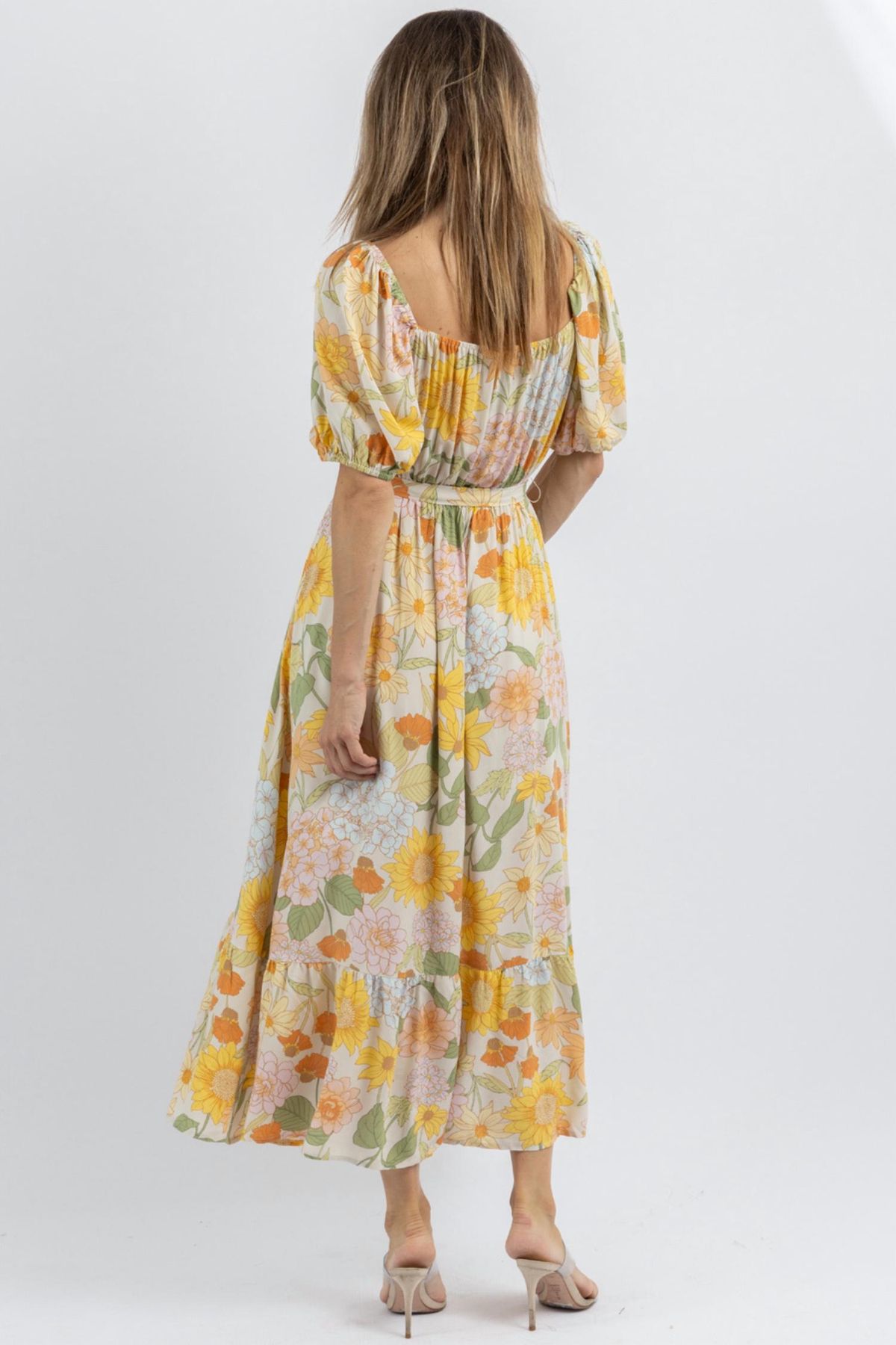 Style 1-1478348638-2696 DRESS FORUM Size L Floral Yellow Floor Length Maxi on Queenly