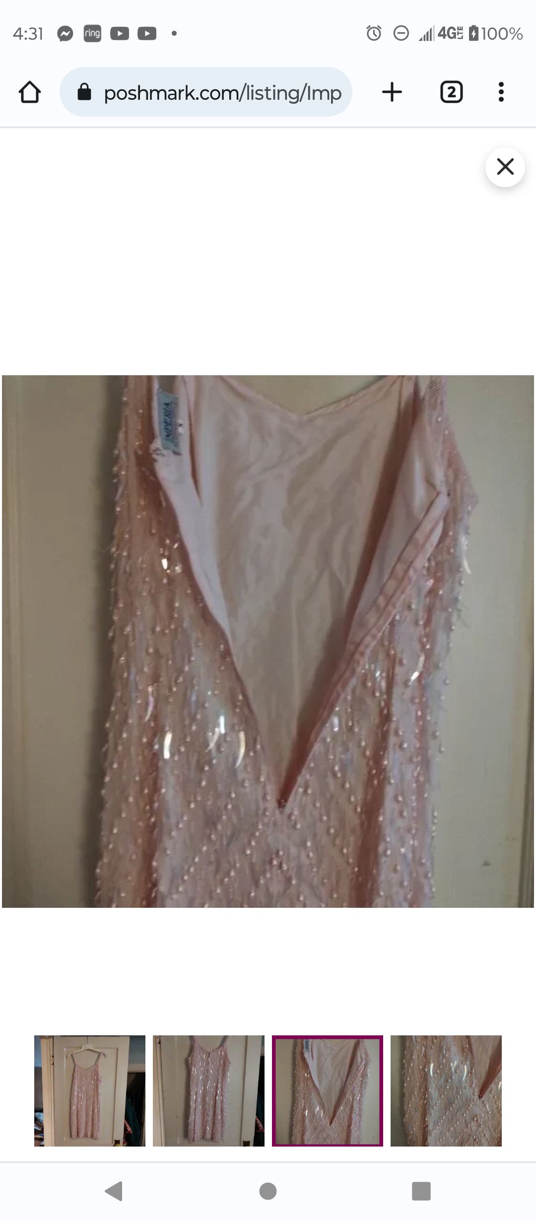 Imperia  Size 4 Homecoming Sequined Light Pink Cocktail Dress on Queenly
