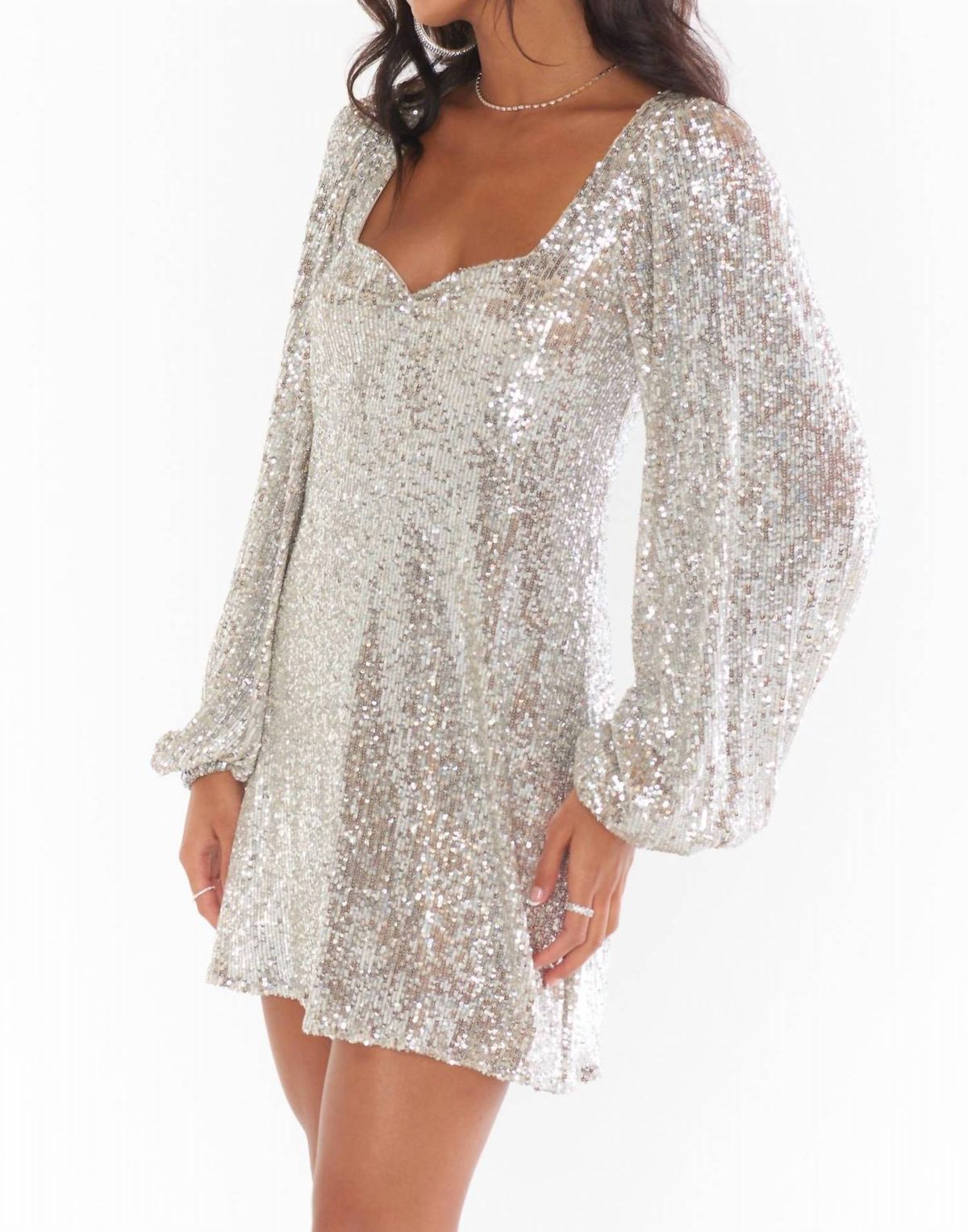 Style 1-1640249824-3471 Show Me Your Mumu Size S Silver Cocktail Dress on Queenly