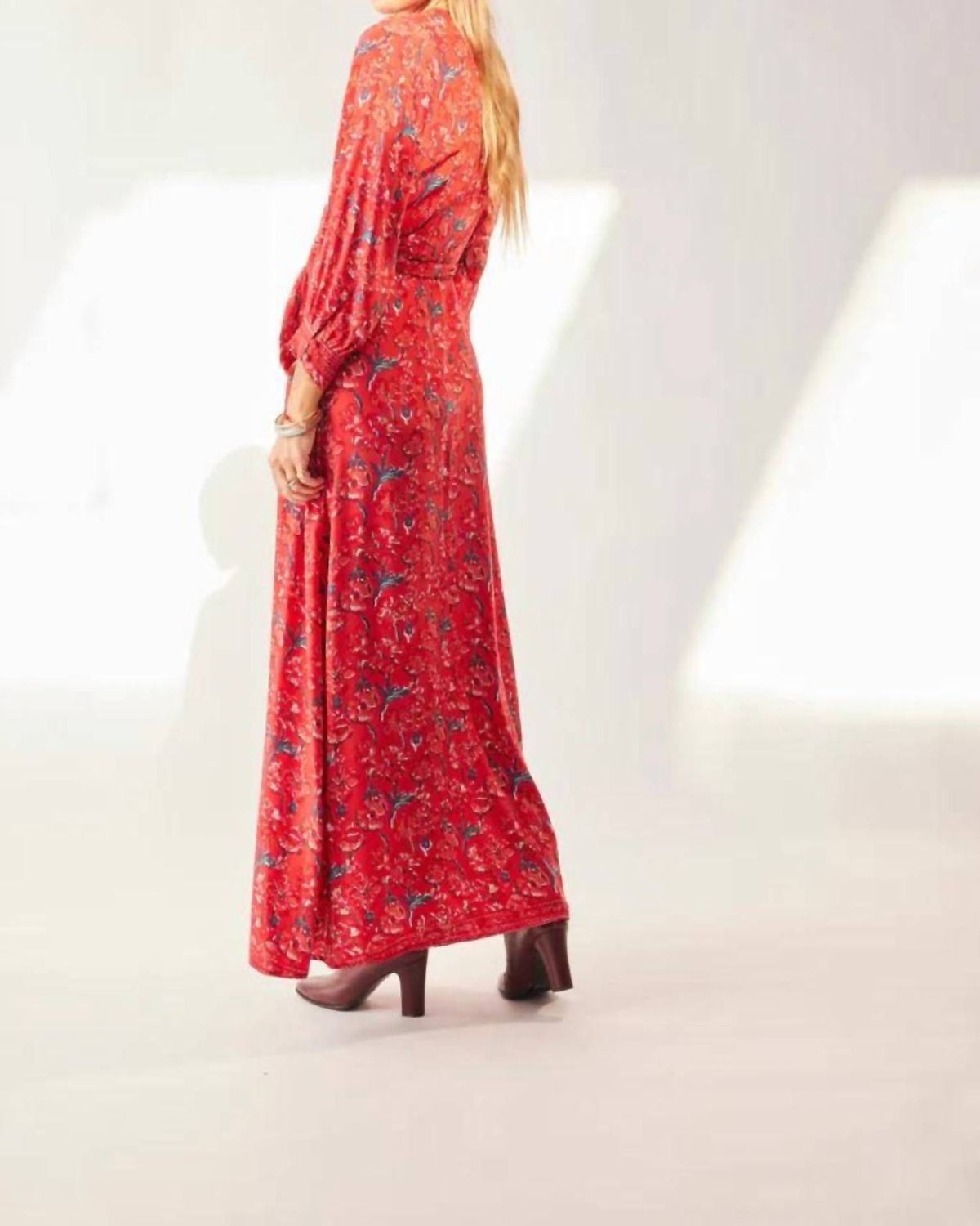 Style 1-1817058373-2696 natalie martin Size L Long Sleeve Satin Red Floor Length Maxi on Queenly
