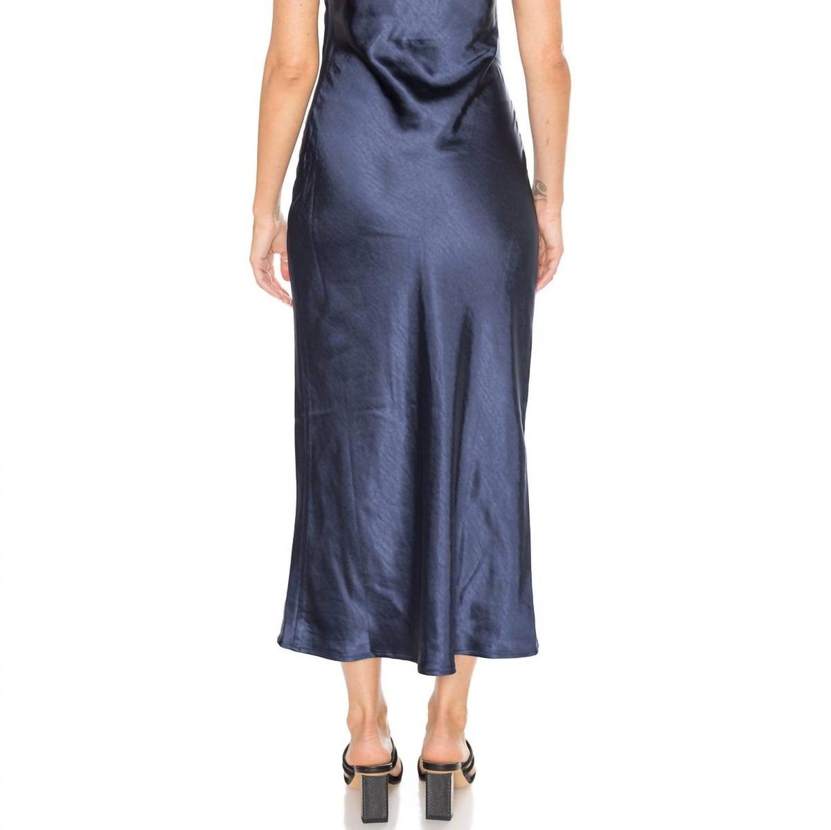 Style 1-2215722284-2696 GREYLIN Size L Navy Blue Floor Length Maxi on Queenly