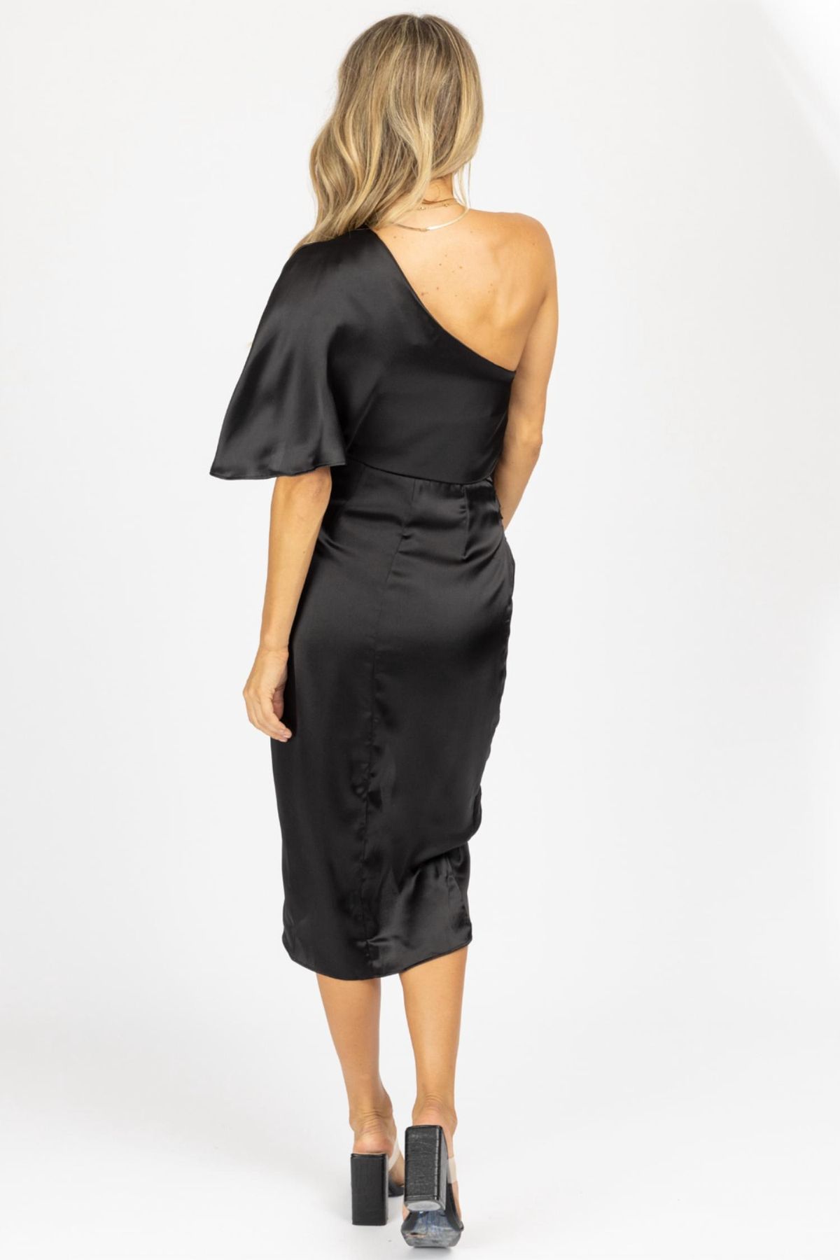 Style 1-2621138900-3236 DO+BE Size S One Shoulder Black Cocktail Dress on Queenly