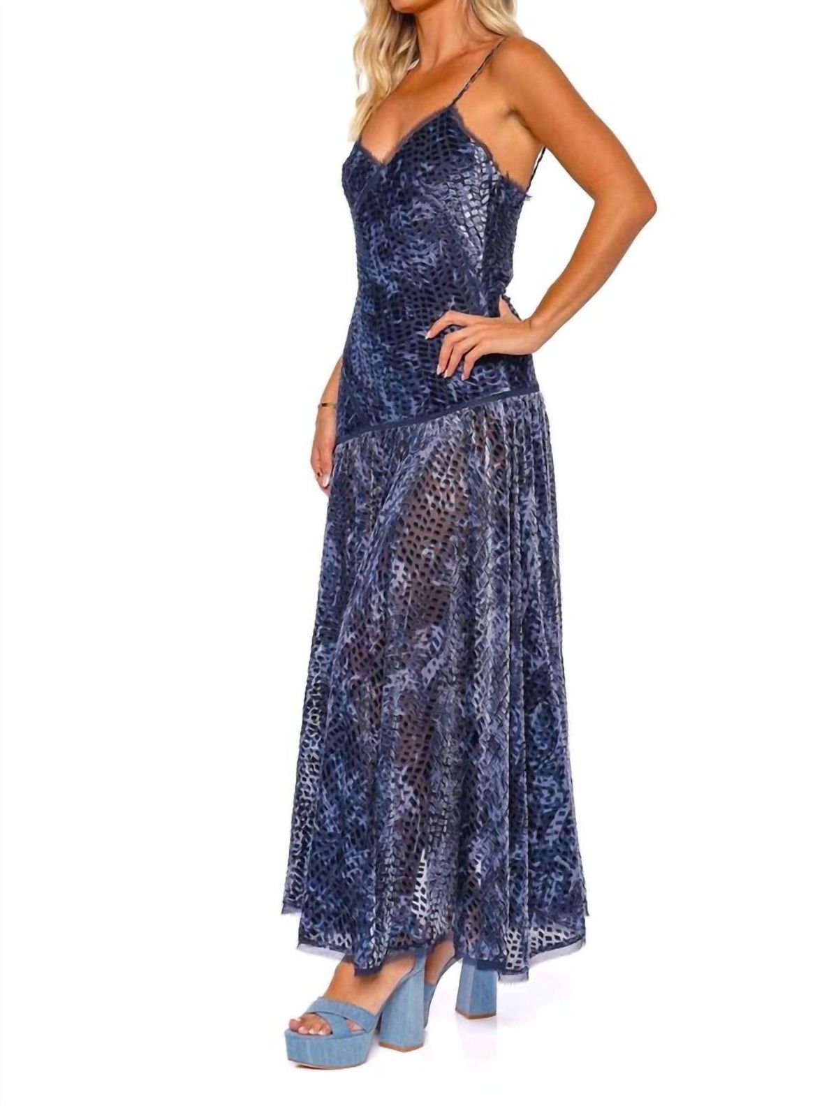 Style 1-2674978471-649 Ulla Johnson Size 2 Pageant Velvet Blue Floor Length Maxi on Queenly