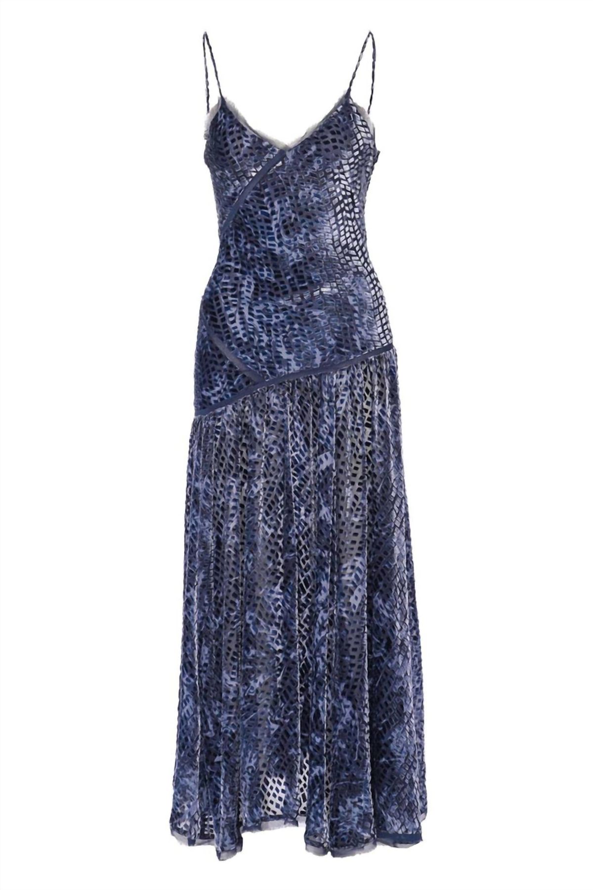 Style 1-2674978471-649 Ulla Johnson Size 2 Pageant Velvet Blue Floor Length Maxi on Queenly