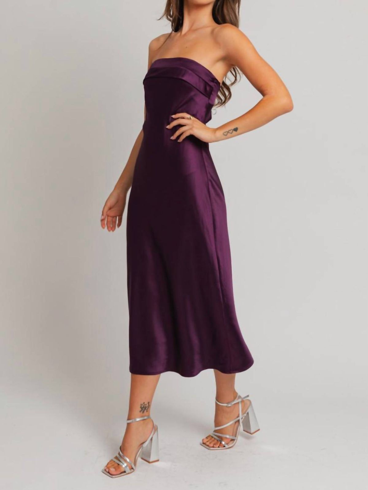 Style 1-4101914584-2791 LE LIS Size L Strapless Purple Cocktail Dress on Queenly
