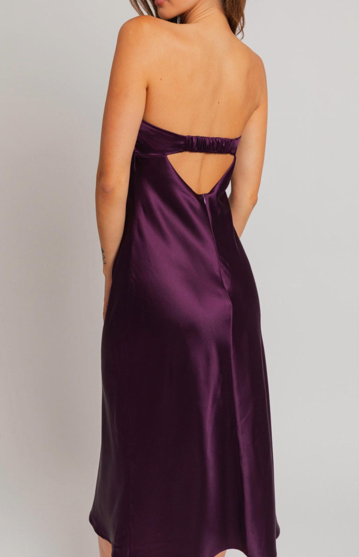 Style 1-4101914584-2791 LE LIS Size L Strapless Purple Cocktail Dress on Queenly