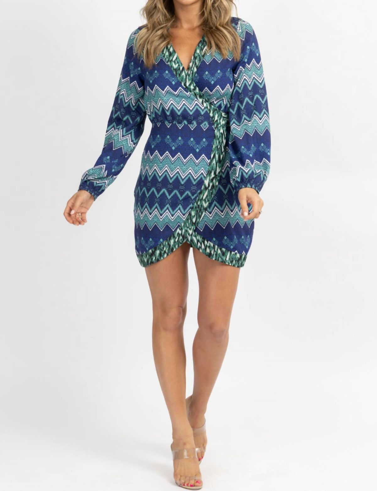 Style 1-576531210-2901 dee elly Size M Long Sleeve Blue Cocktail Dress on Queenly