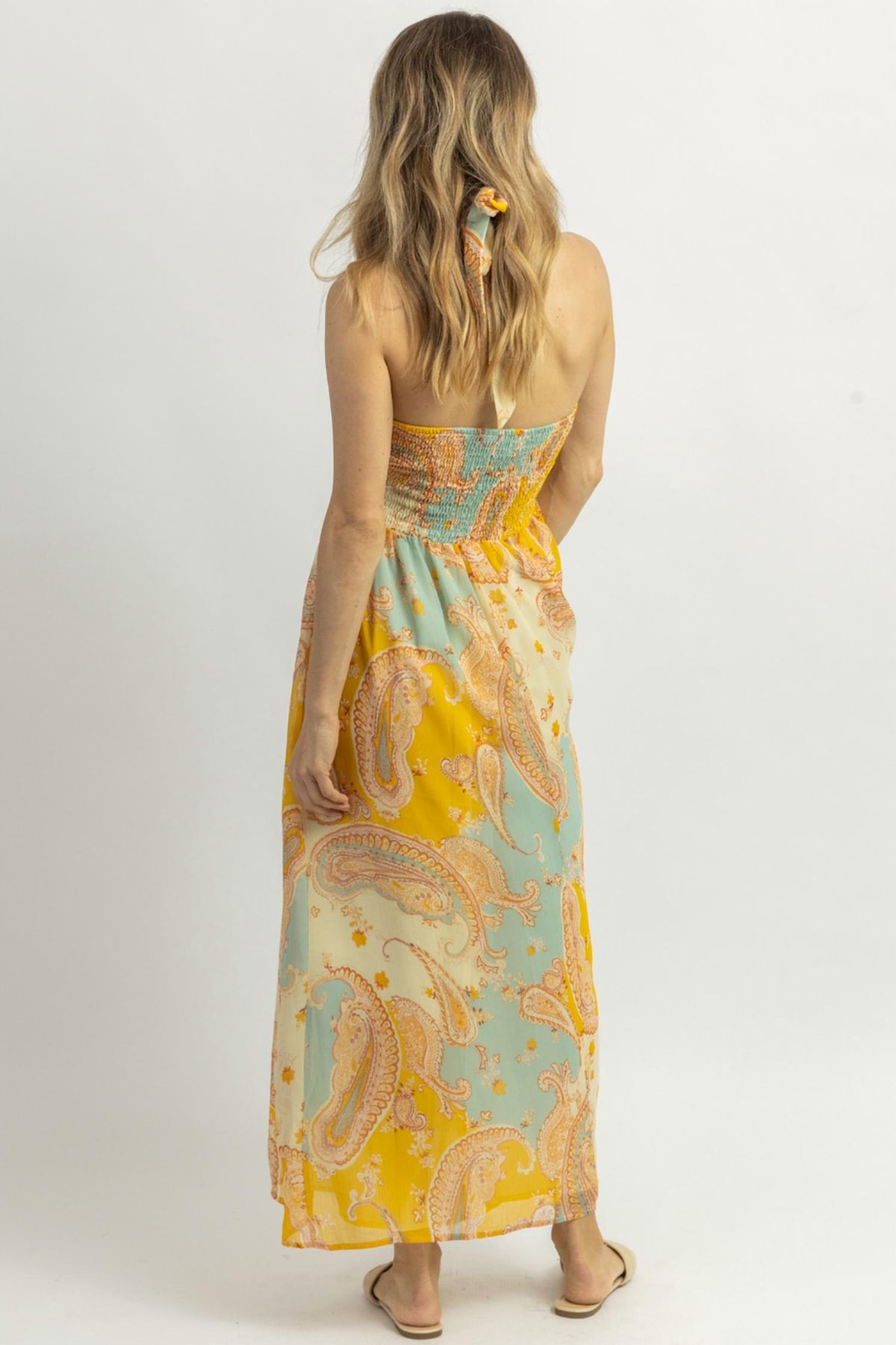 Style 1-683882612-3236 DRESS FORUM Size S Halter Yellow Cocktail Dress on Queenly