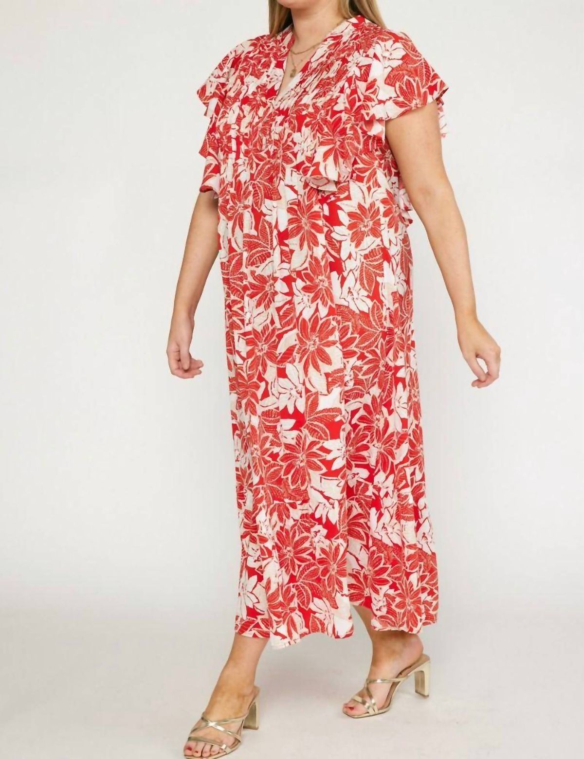 Style 1-852828488-612 entro Size XL Floral Red Floor Length Maxi on Queenly