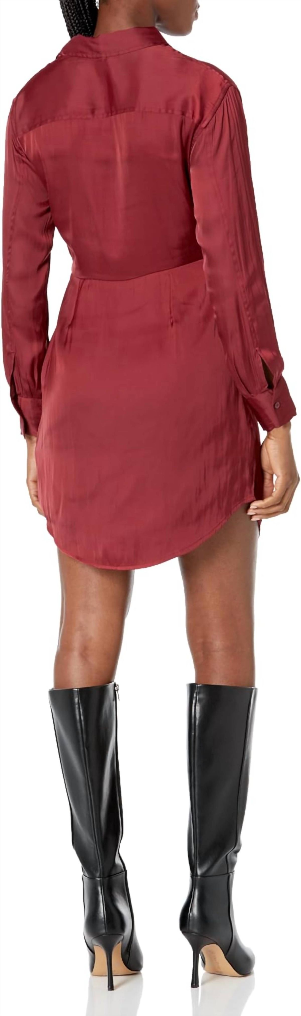 Style 1-875727656-3472 STEVE MADDEN Size S Nightclub Long Sleeve Burgundy Red Cocktail Dress on Queenly