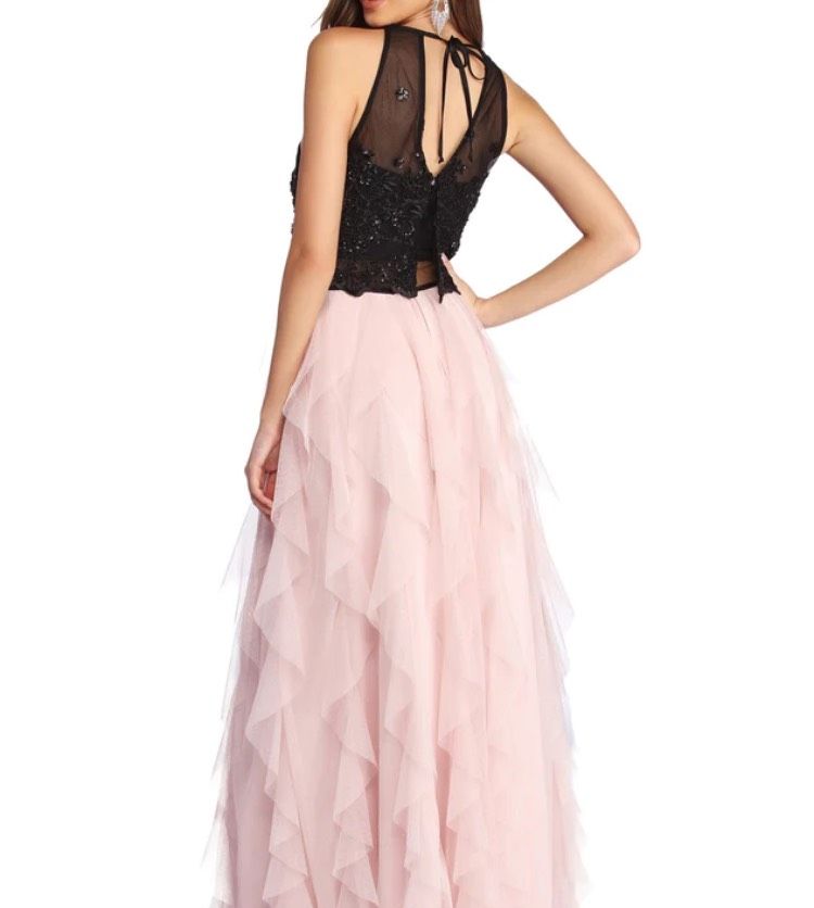 Style missy Windsor Plus Size 22 Prom High Neck Light Pink A-line Dress on Queenly