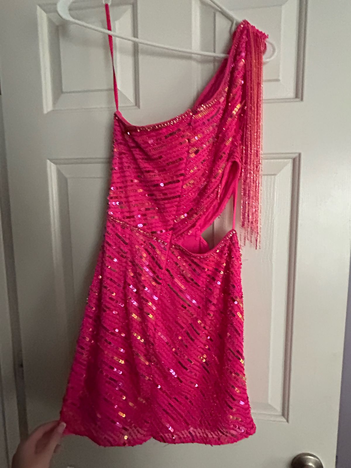 Ashley Lauren Size 10 One Shoulder Pink Cocktail Dress on Queenly
