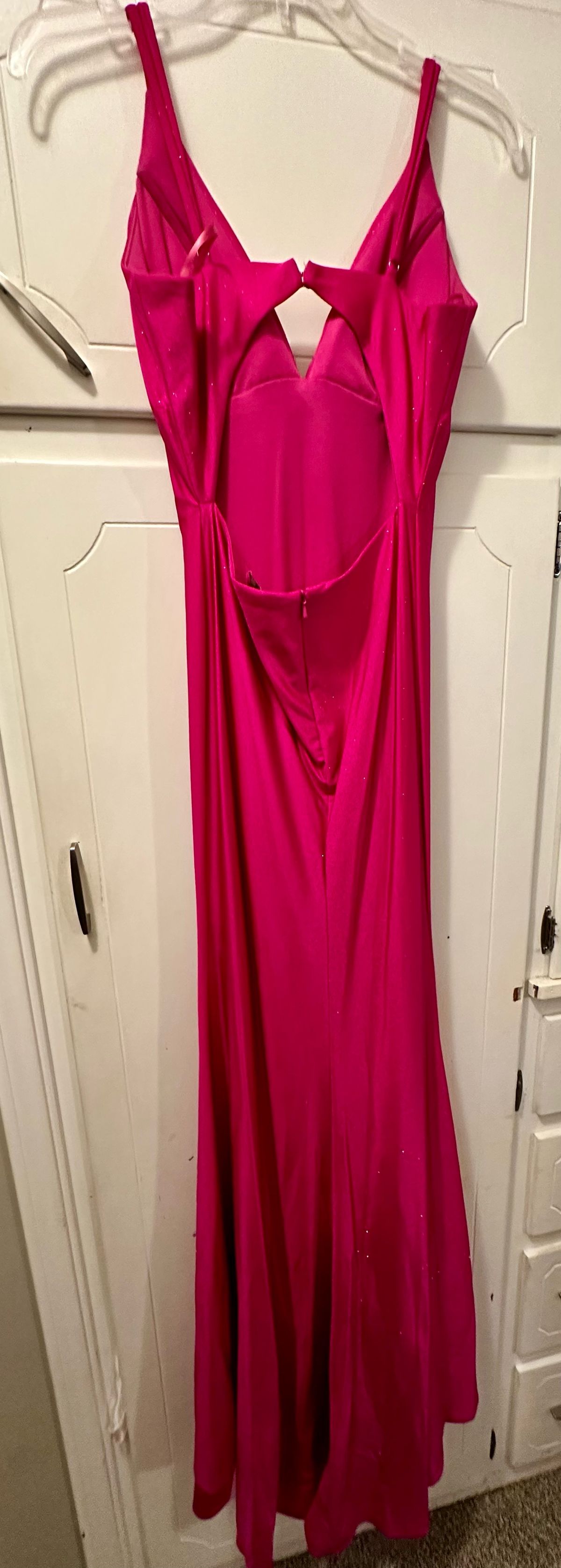 Amelia Couture Size 2 Prom Plunge Pink Mermaid Dress on Queenly