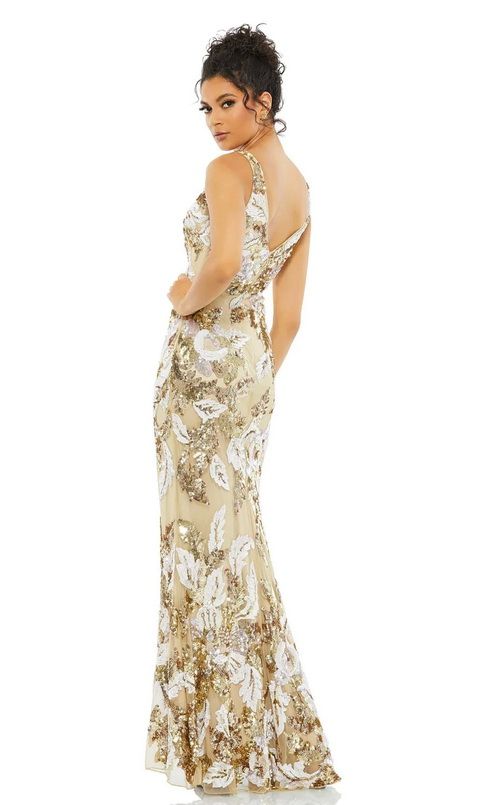 Mac Duggal Size 12 Floral Nude A-line Dress on Queenly