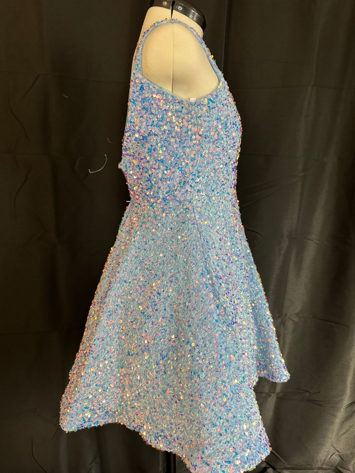 Style K55308 Sherri Hill Girls Size 14 Light Blue Cocktail Dress on Queenly