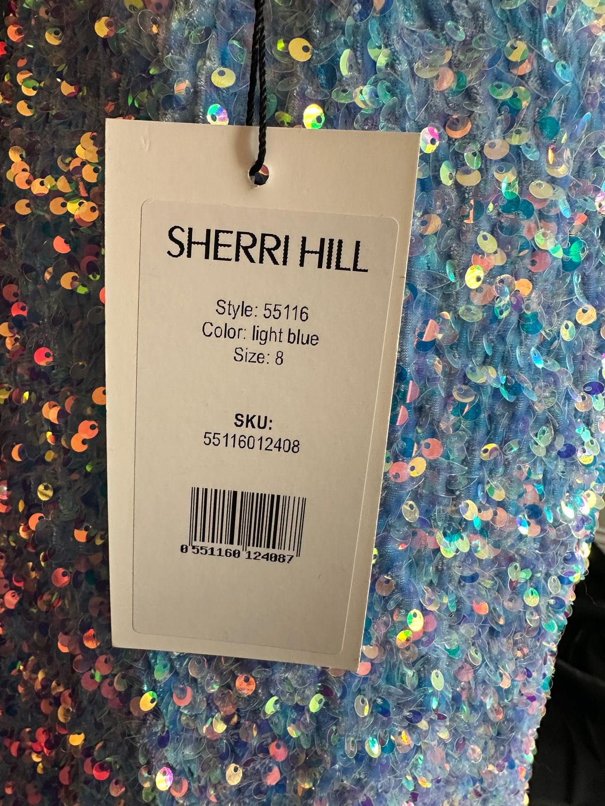 Style 55116 Sherri Hill Size 8 One Shoulder Light Blue Cocktail Dress on Queenly