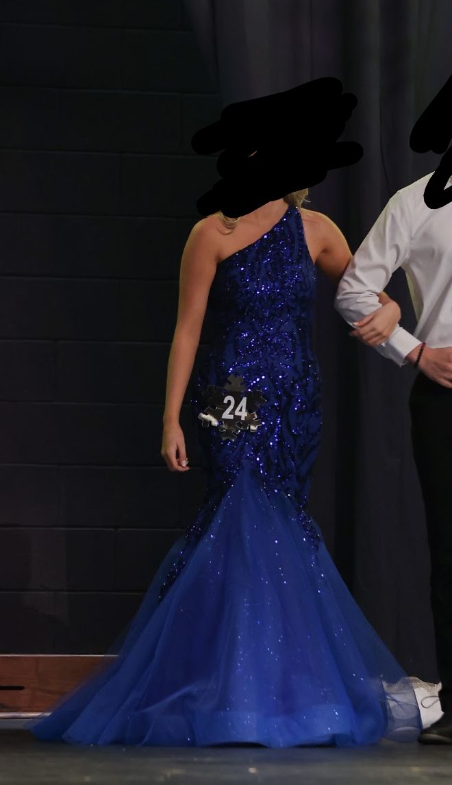 MoriLee Size 6 Prom Blue Mermaid Dress on Queenly