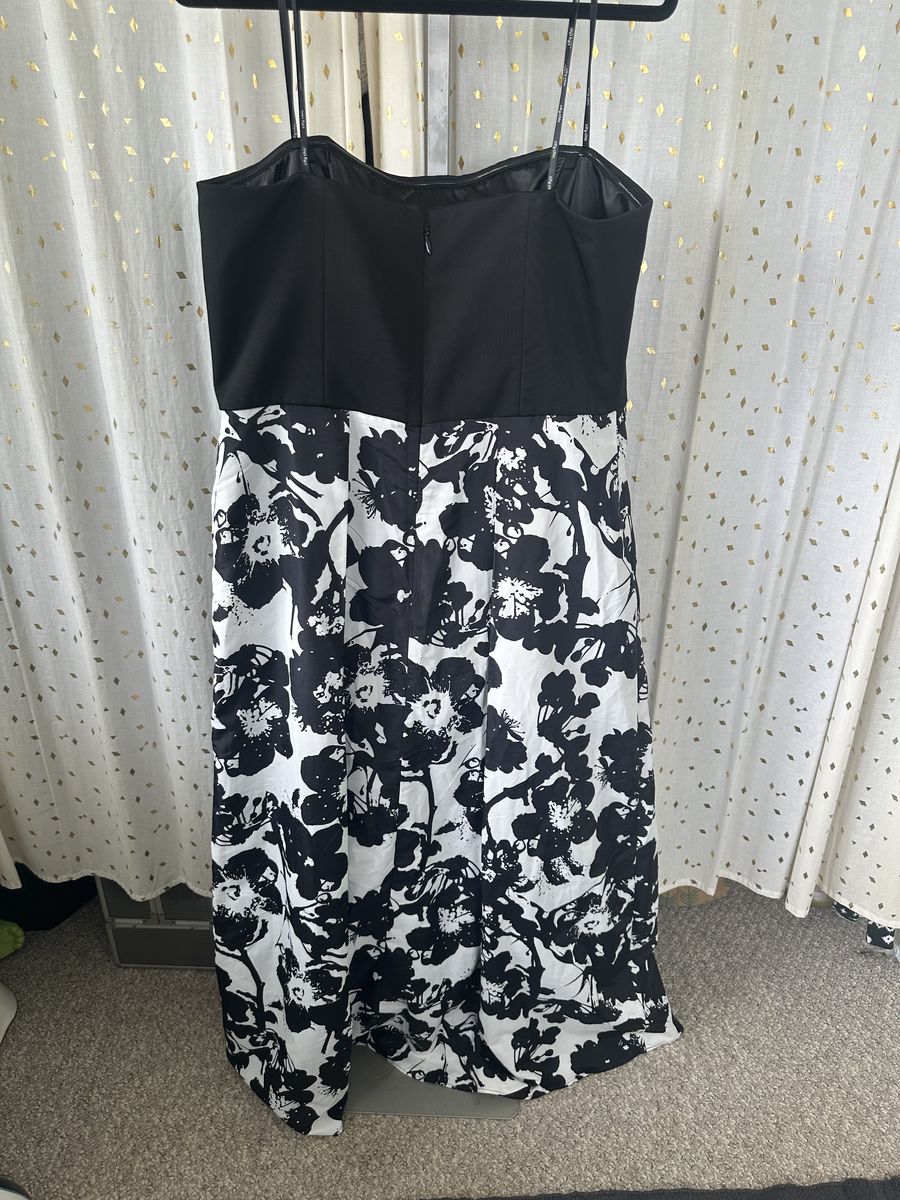 City Chic Plus Size 18 Strapless Floral Black A-line Dress on Queenly