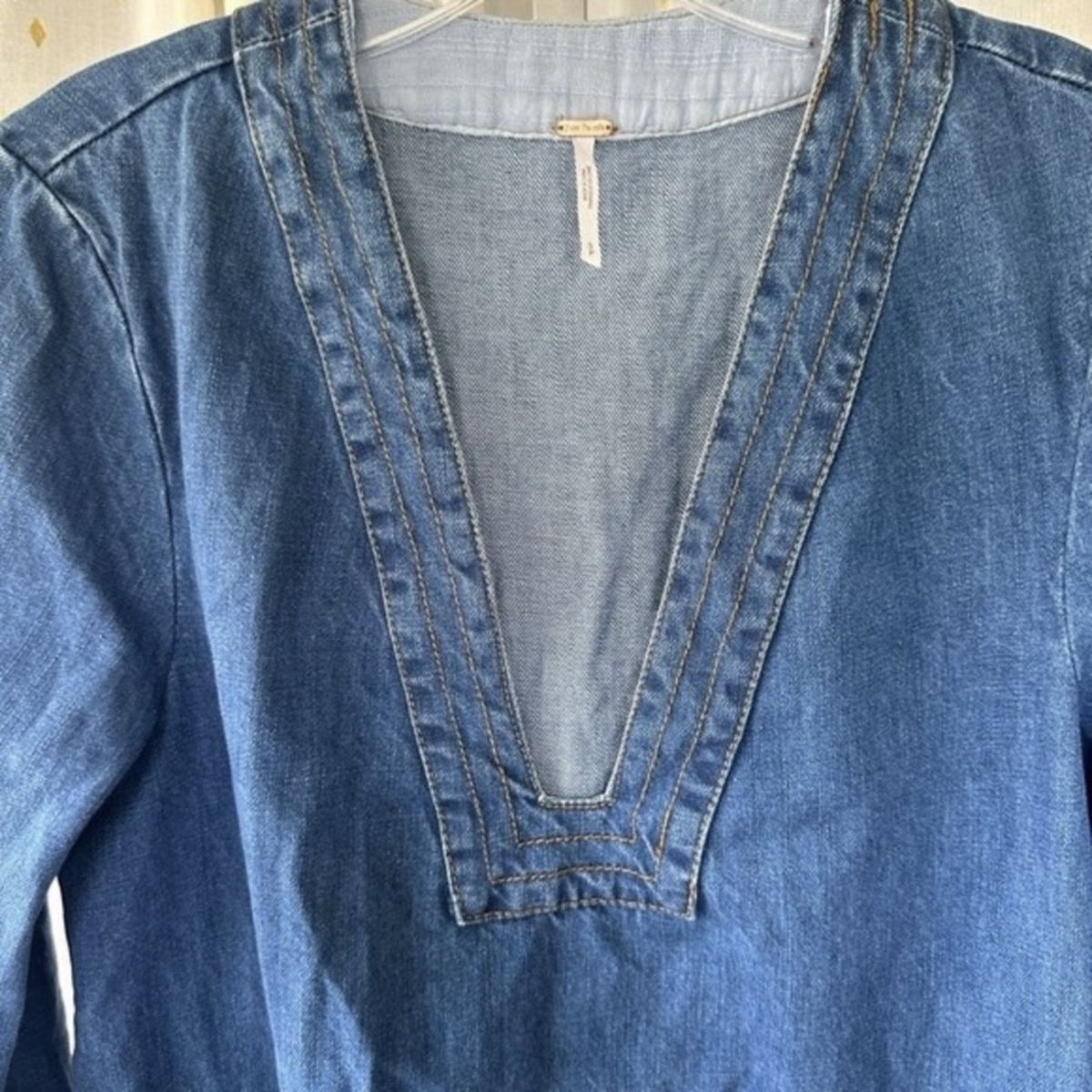 Free People Size S Plunge Blue Cocktail Dress on Queenly