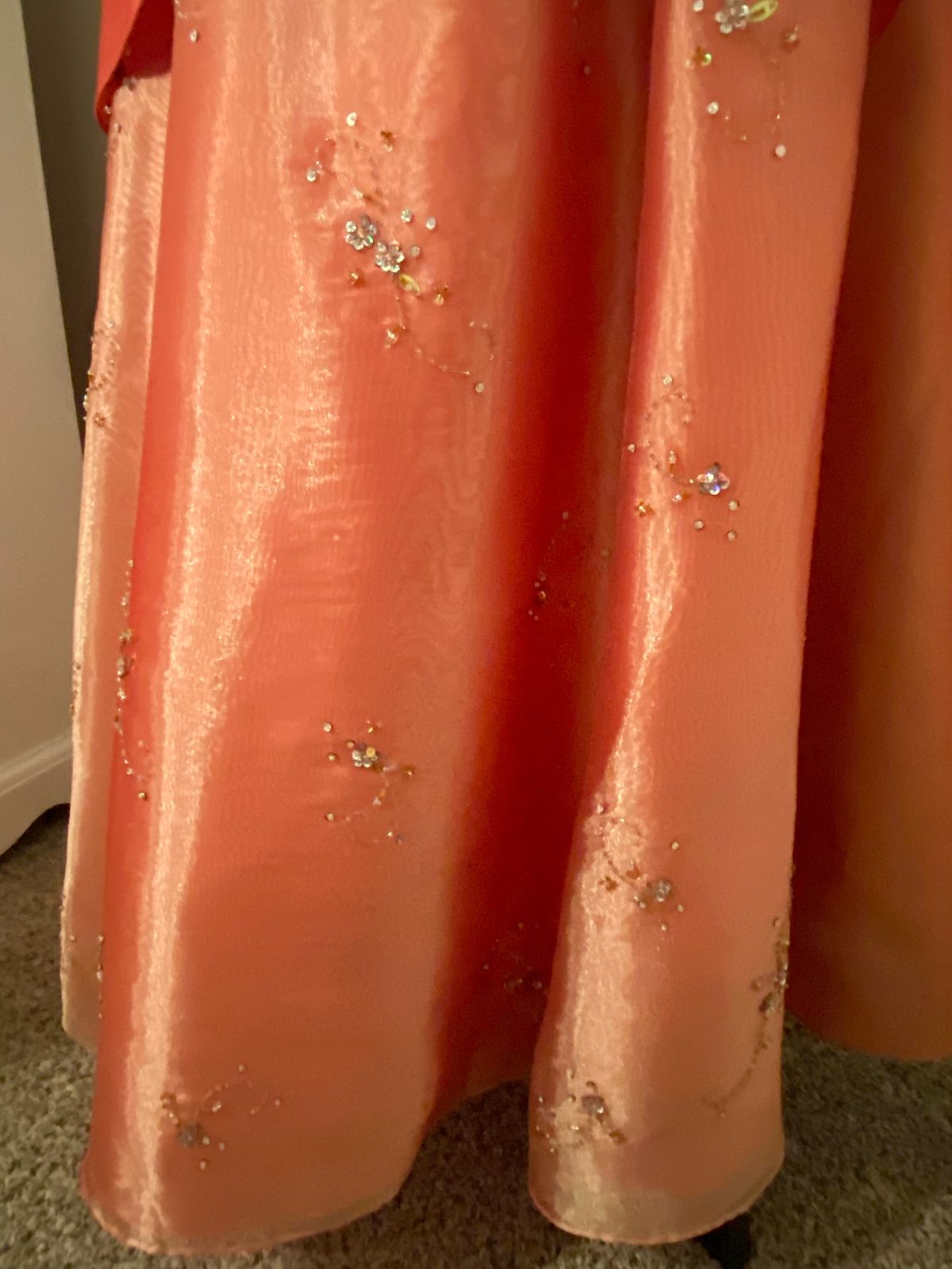 Morgan and Co Size 8 Prom Strapless Orange A-line Dress on Queenly