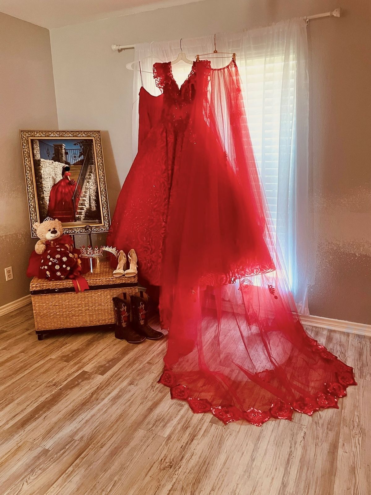 Style 34072 MoriLee Size 2 Red Ball Gown on Queenly