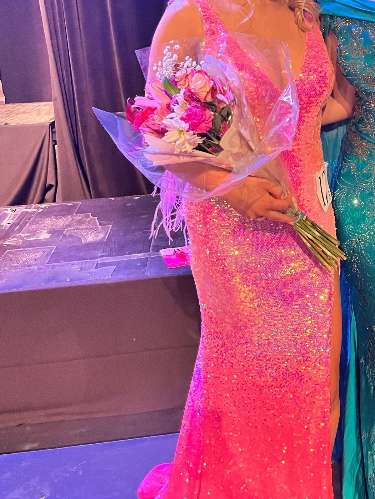Johnathan Kayne Size 8 Prom Plunge Pink Side Slit Dress on Queenly