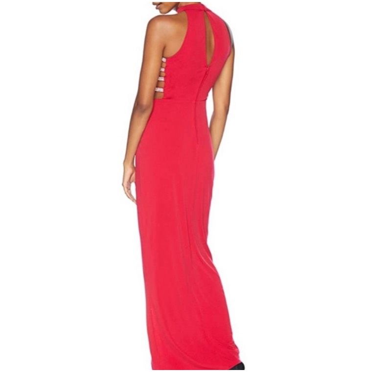 Speechless Size 6 High Neck Red Side Slit Dress on Queenly