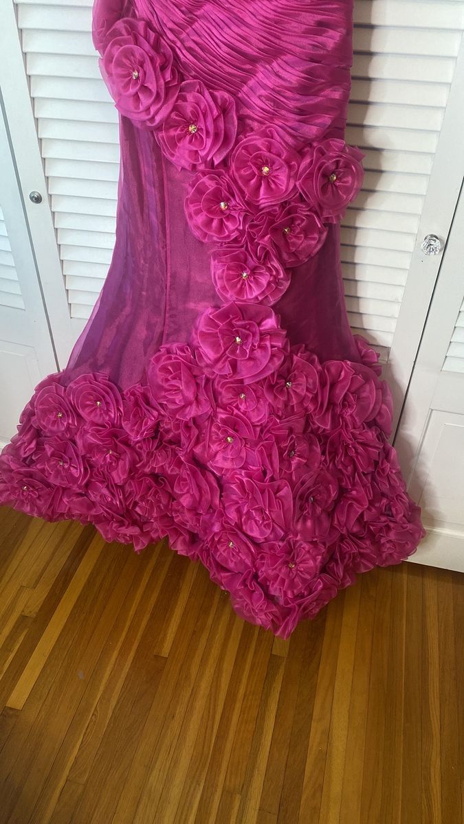 Style 9500 Joli Size 8 Prom Strapless Hot Pink Ball Gown on Queenly