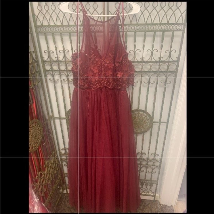 Style Annamarie Windsor Size 14 High Neck Red A-line Dress on Queenly