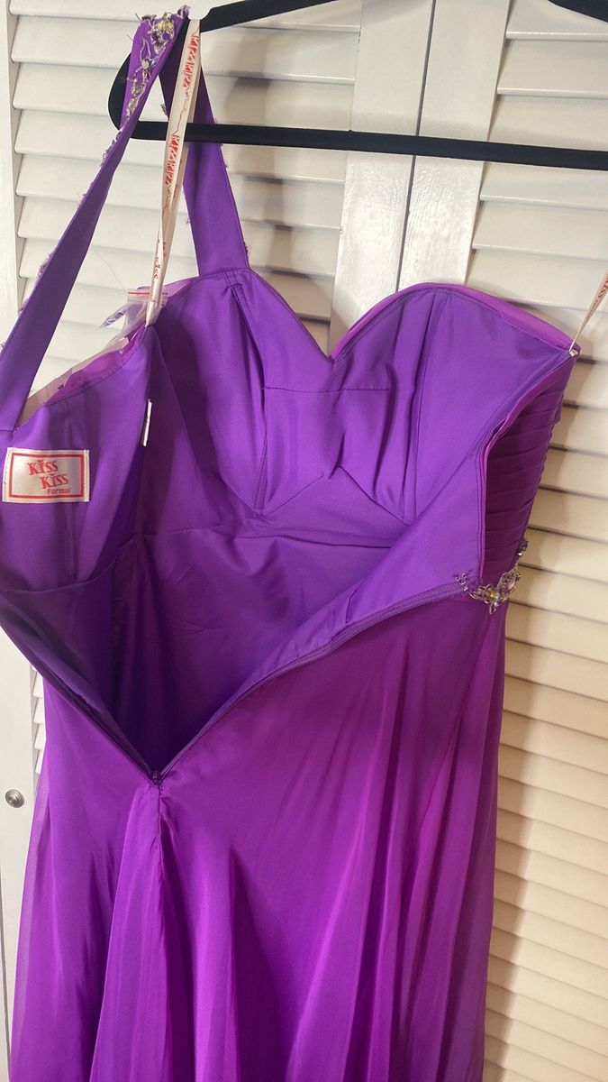 Style p3224 PL 4 Mary’s Bridal Size 4 Prom One Shoulder Purple Floor Length Maxi on Queenly