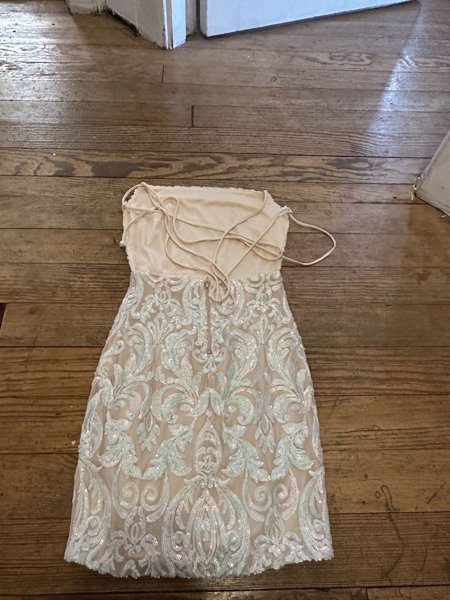 Style MIUD20L Windsor Size S Halter Nude A-line Dress on Queenly
