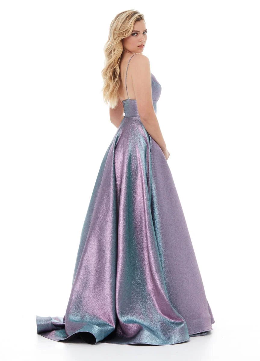 Style 1513 Ashley Lauren Size 4 Prom Purple A-line Dress on Queenly