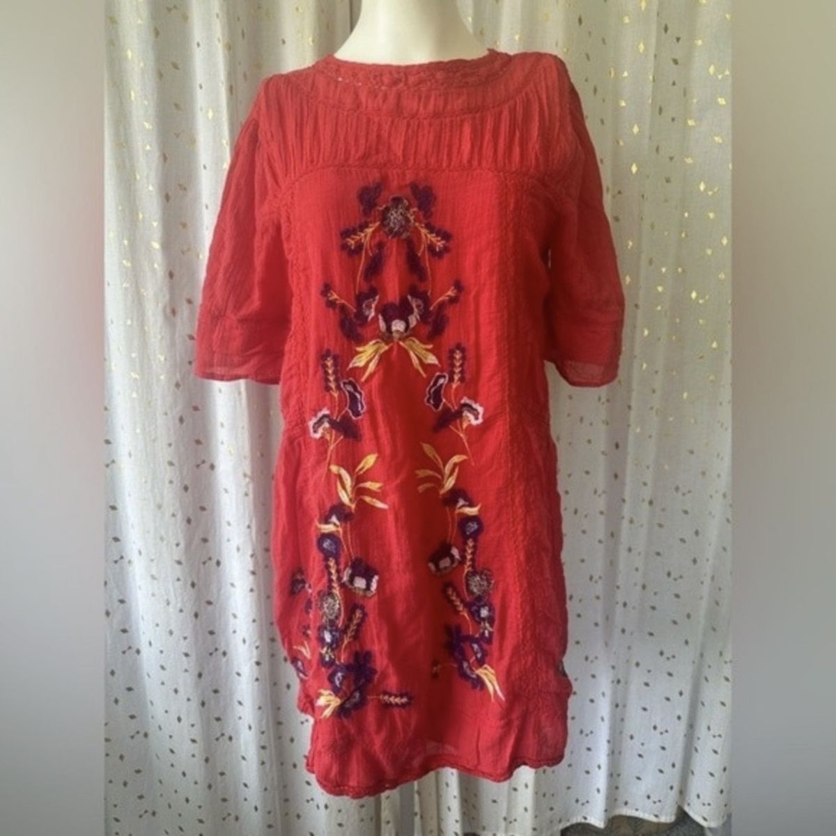 Free People Size S Lace Red Cocktail Dress on Queenly
