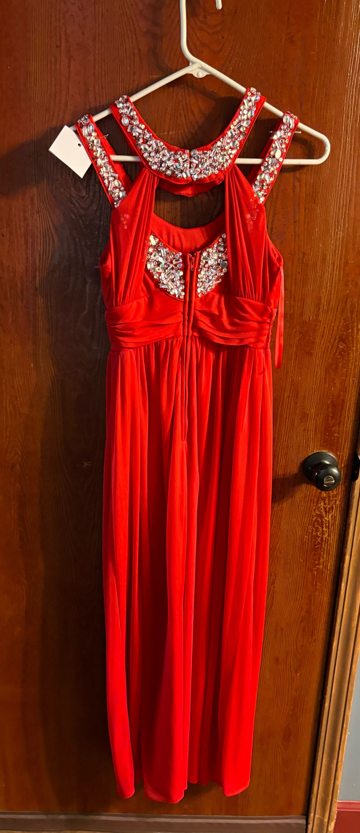 BCBG Size 4 Prom Cap Sleeve Red A-line Dress on Queenly
