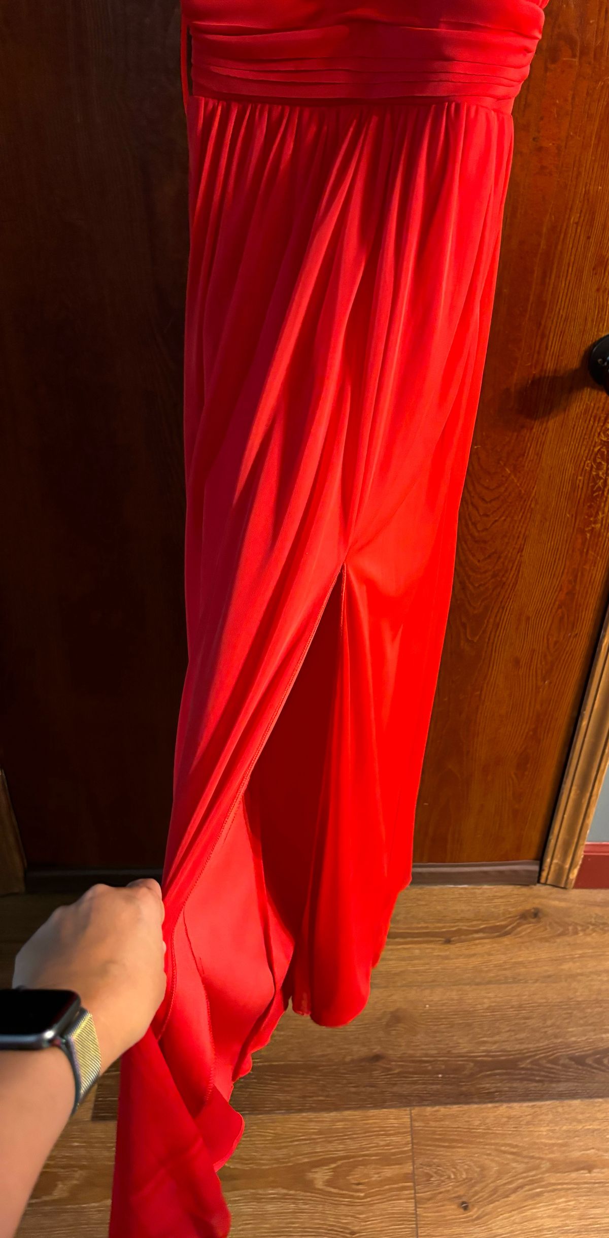 BCBG Size 4 Prom Cap Sleeve Red A-line Dress on Queenly
