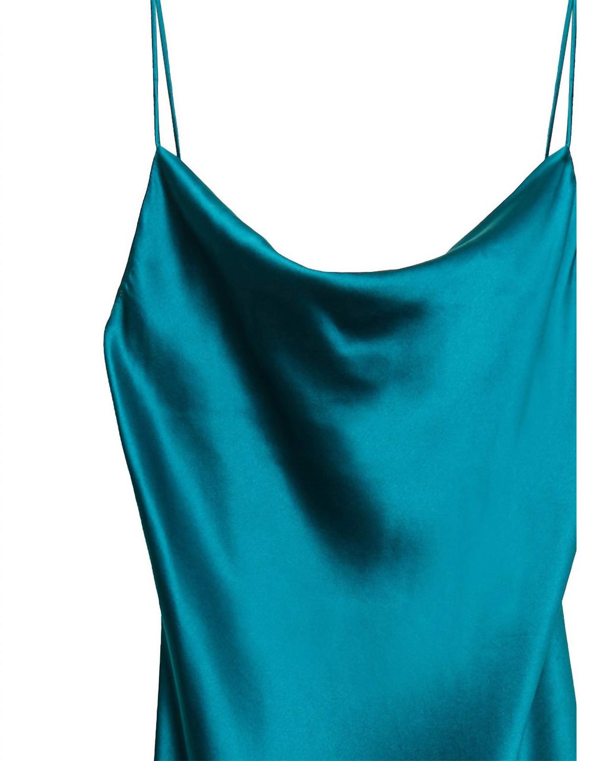 Style 1-1255007296-2696 Fleur Du Mal Size L Satin Turquoise Blue Side Slit Dress on Queenly